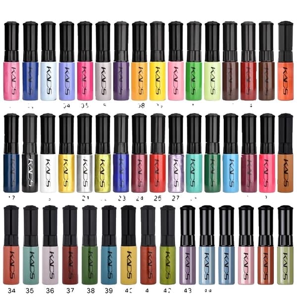 Nagelstämpellack, 7 ml, Svart Vit Guld Färgglad, 47 st
