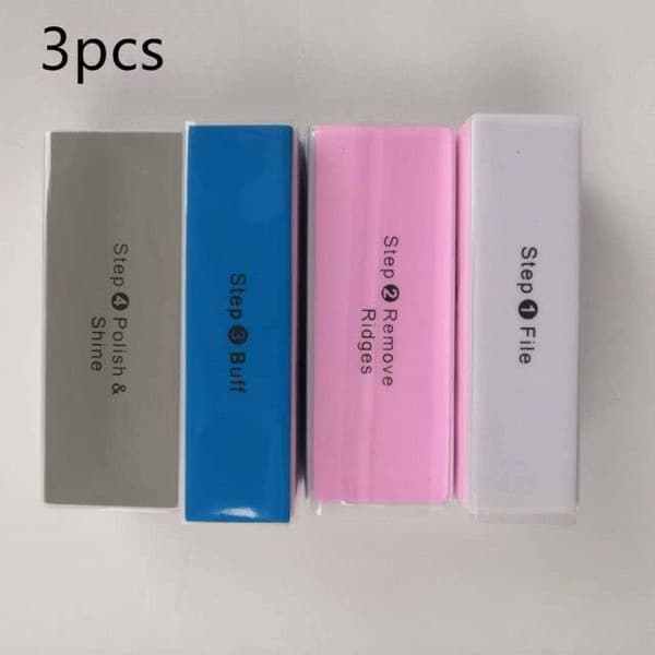 3st Nail Art 4-sidiga nagelfilar Buffing Block Designverktyg med Gel Sponge Buffer p*HH19272