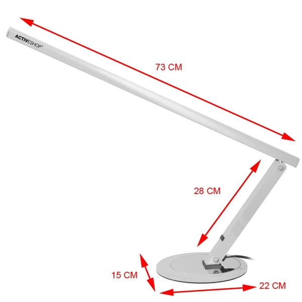 Slank 20W skrivebordslampe i aluminium