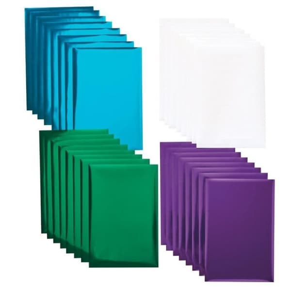 24 folieöverföringsark blå, grön, lila, vit 6" x 4" Cricut