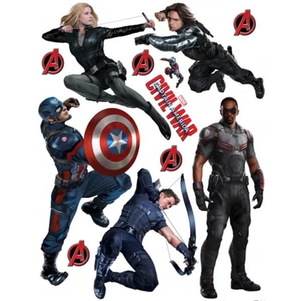 Giant Civil War Captain America 2 Marvel-klistermärken