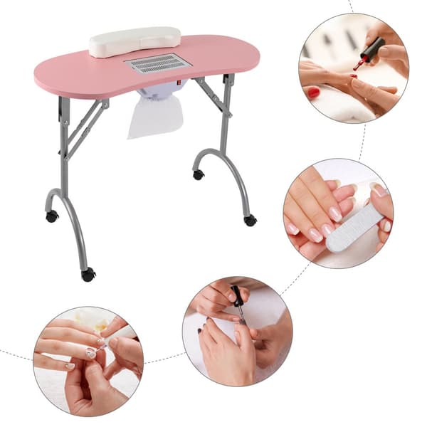 Manicurebord, Robust MDF-konstruktion, Integreret neglevakuumrenser,sort