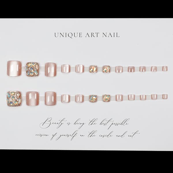 INF Melard Rhinestone Pedikyr Neglelapp - Elegant Brun Design