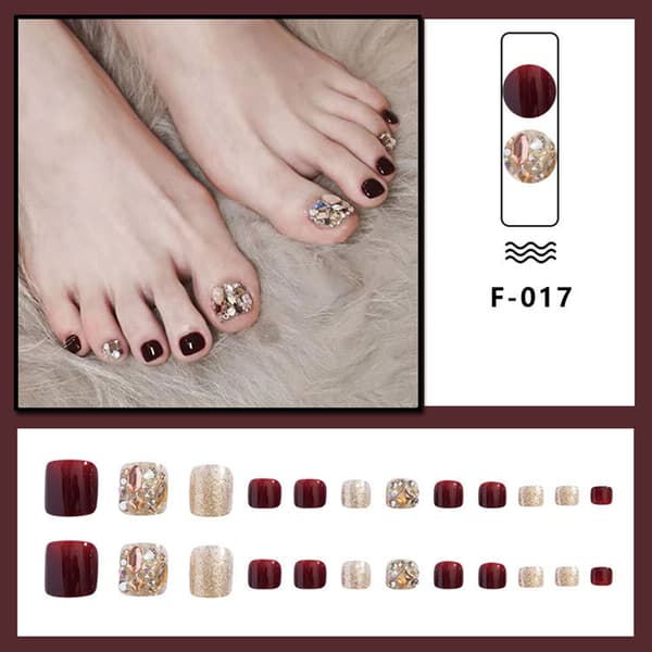 INF Cherry Glitter Full Diamond Tåneglplaster - Enkel Påføring