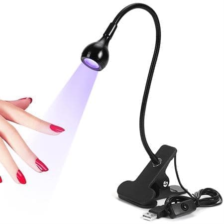 LED Mini Nagellampa - Kompakt och Effektiv för Naglar och Gellack (Svart)