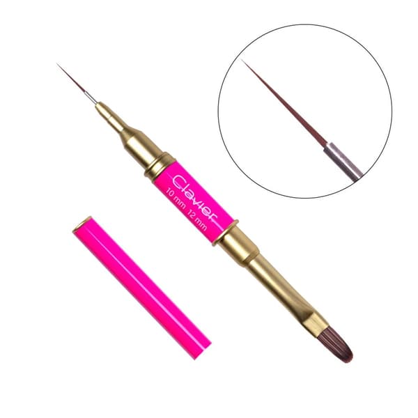 CLAVIER Dobbeltsidet pensel til dekorationer og gel MAGENTA 012 - 10mm/12mm