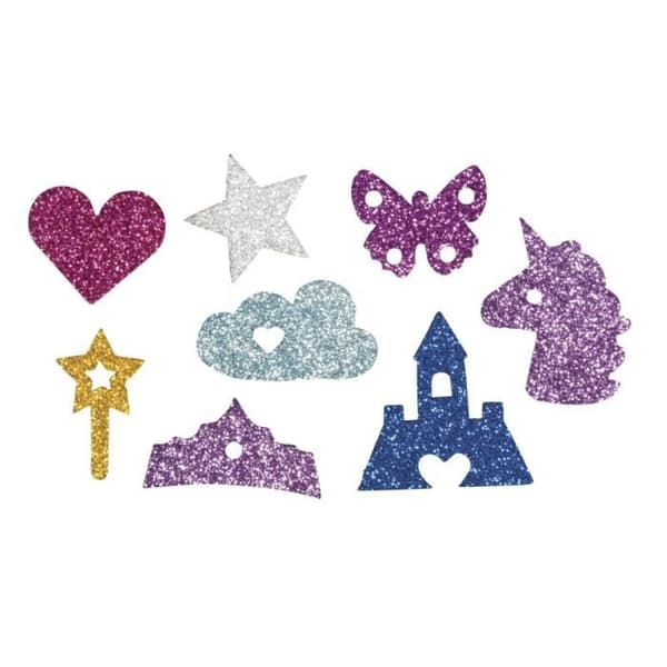 Caoutchouc mousse Fable Mix Paillettes, 3 - 4cm, självhäftande, 80 stycken