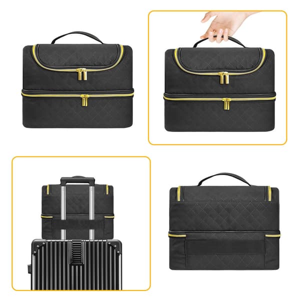 Portabel nagellacksorganisatör 60 flaskor nagellack Resa Crossbody axel Nageltillbehör Verktygsförvaring Väska