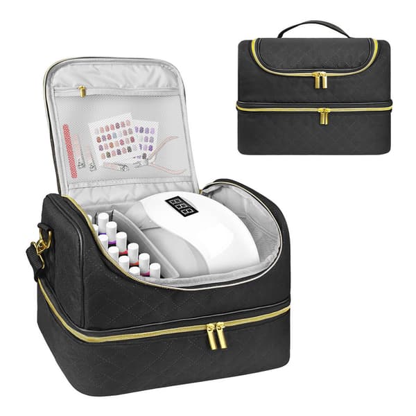 Portabel nagellacksorganisatör 60 flaskor nagellack Resa Crossbody axel Nageltillbehör Verktygsförvaring Väska