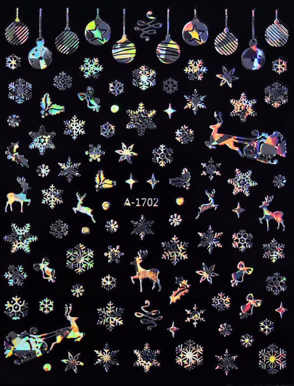 Jouluiset kynsitarrat Glitter LOMA LUMIHIUTALEET PORO