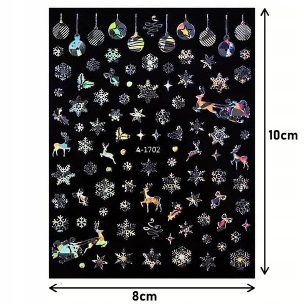 Jouluiset kynsitarrat Glitter LOMA LUMIHIUTALEET PORO