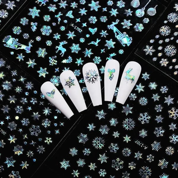 Jouluiset kynsitarrat Glitter LOMA LUMIHIUTALEET