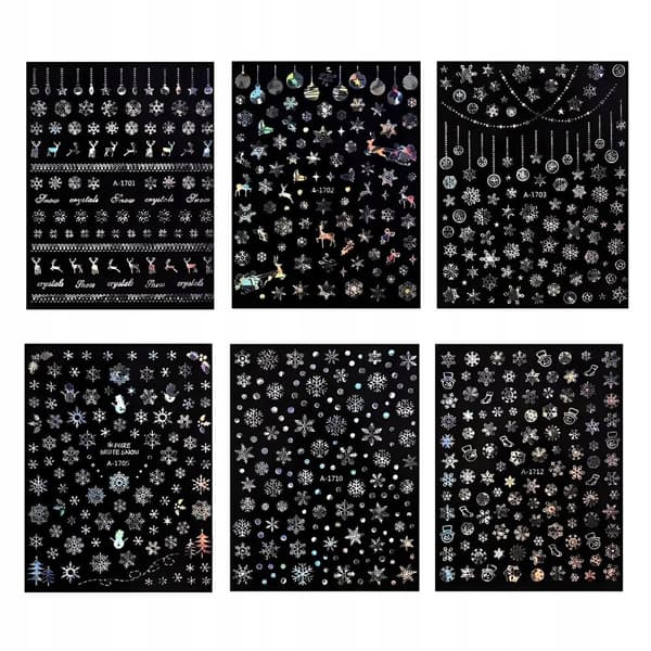 Jouluiset kynsitarrat Glitter LOMA LUMIHIUTALEET
