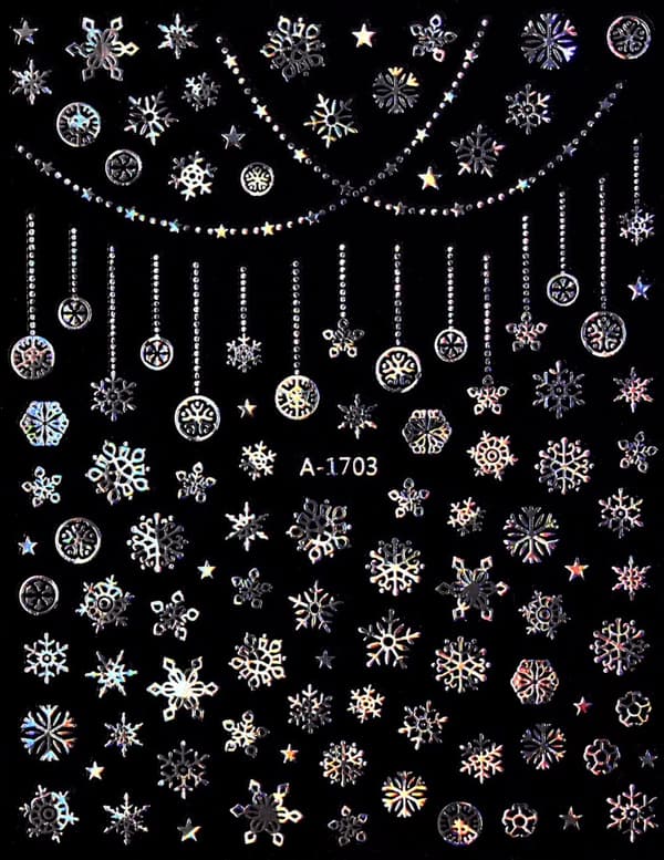Jouluiset kynsitarrat Glitter LOMA LUMIHIUTALEET PALLOT