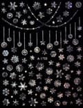 Pikkukuva 5 / 11: Jouluiset kynsitarrat Glitter LOMA LUMIHIUTALEET PALLOT
