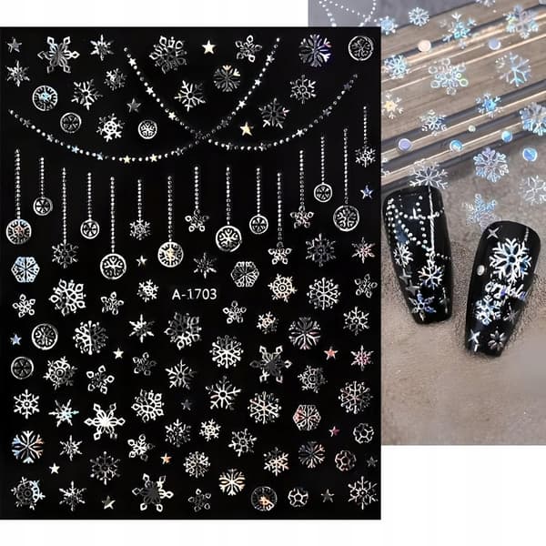 Jouluiset kynsitarrat Glitter LOMA LUMIHIUTALEET PALLOT