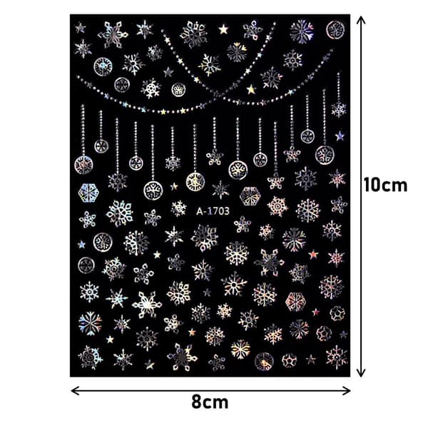 Jouluiset kynsitarrat Glitter LOMA LUMIHIUTALEET PALLOT