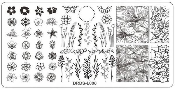 Nagelkonst Stämpelplatta DRDS-L008