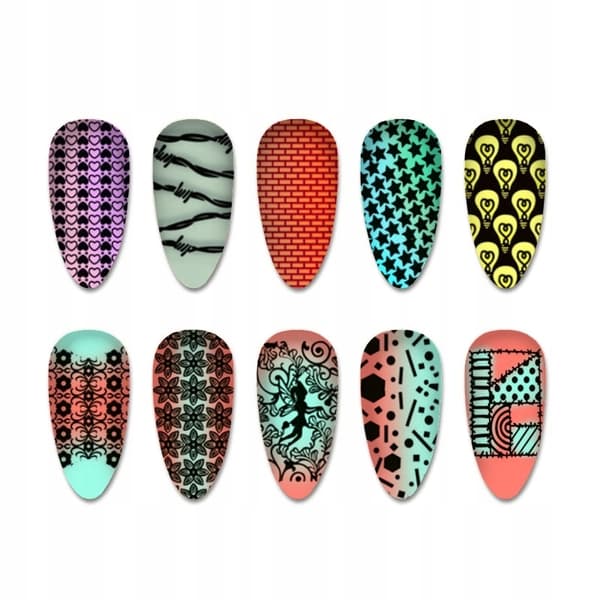 Nagelkonst Stämpelplatta Fingerängel - V05