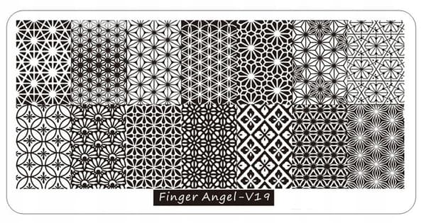 Nagelkonst Stämpelplatta Fingerängel - V19