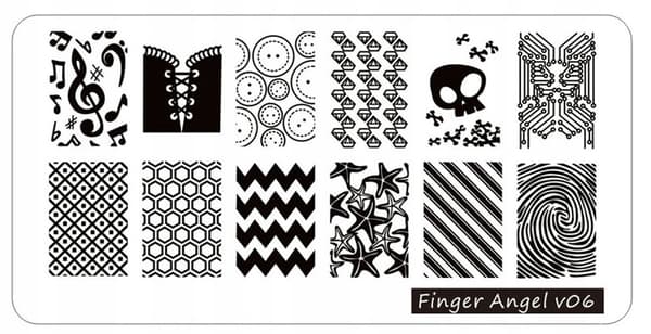 Nagelkonst Stämpelplatta Fingerängel - V06