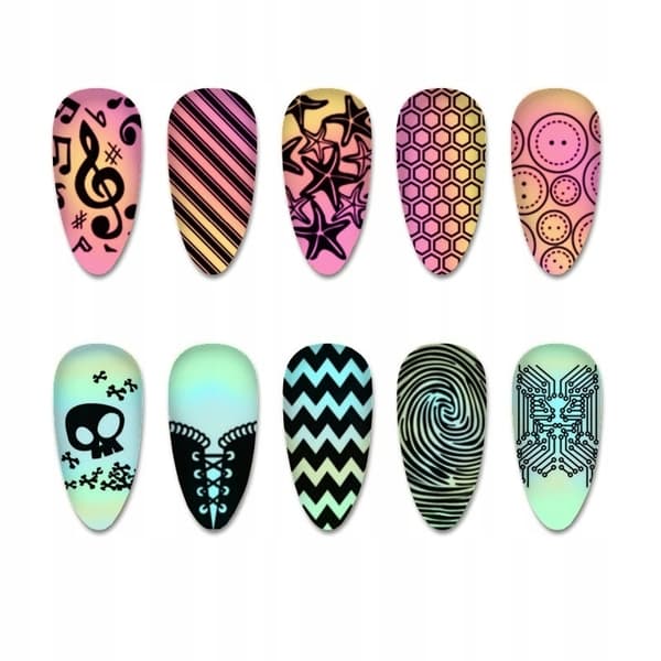 Nagelkonst Stämpelplatta Fingerängel - V06