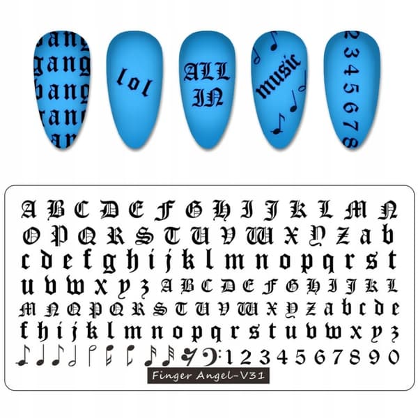 Neglekunst Stempelplade Finger Engel - V31
