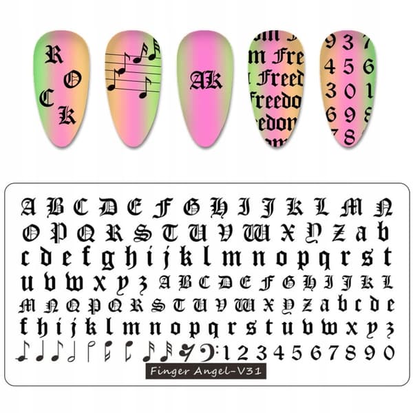 Neglekunst Stempelplade Finger Engel - V31
