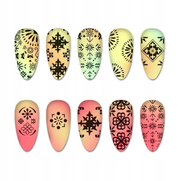 Nagelkonst Stämpelplatta Fingerängel - V25