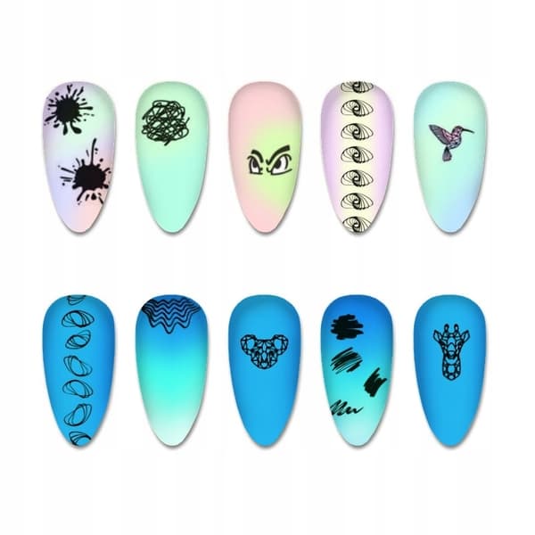 Nagelkonst Stämpelplatta Fingerängel - V32
