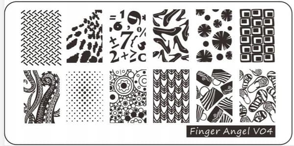 Nagelkonst Stämpelplatta Fingerängel - V04