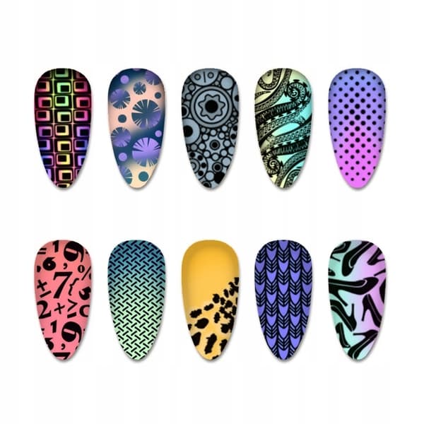 Nagelkonst Stämpelplatta Fingerängel - V04