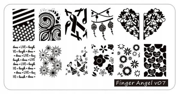 Neglekunst Stempelplade Finger Engel - V07