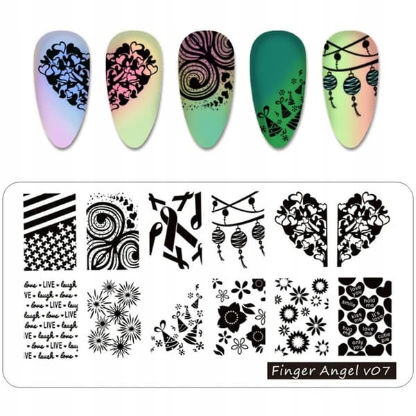 Neglekunst Stempelplade Finger Engel - V07