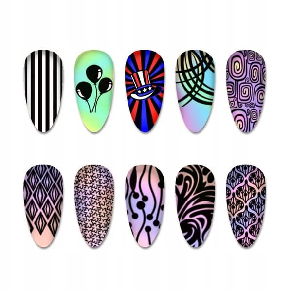 Nagelkonst Stämpelplatta Fingerängel - V13