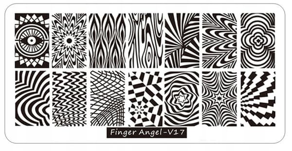 Nagelkonst Stämpelplatta Fingerängel - V17
