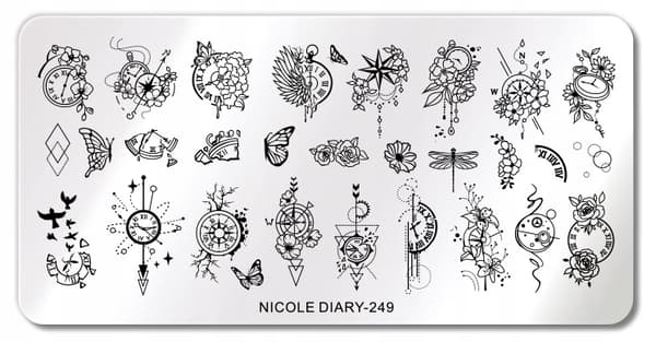Kynsienkoristelun leimasinlevy NicoleDiar-249
