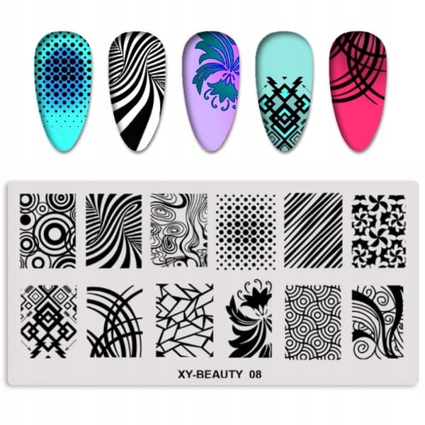 XY-BEAUTY Neglekunst Stempelplade - 08