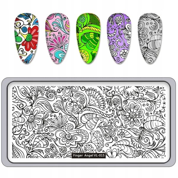 Nagelkonst Stämpelplatta Fingerängel - VL - 015