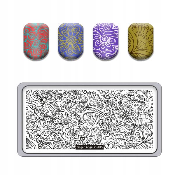 Nagelkonst Stämpelplatta Fingerängel - VL - 015