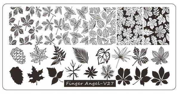 Nagelkonst Stämpelplatta Fingerängel - V27