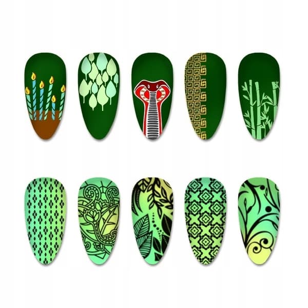Nagelkonst Stämpelplatta Fingerängel - V08