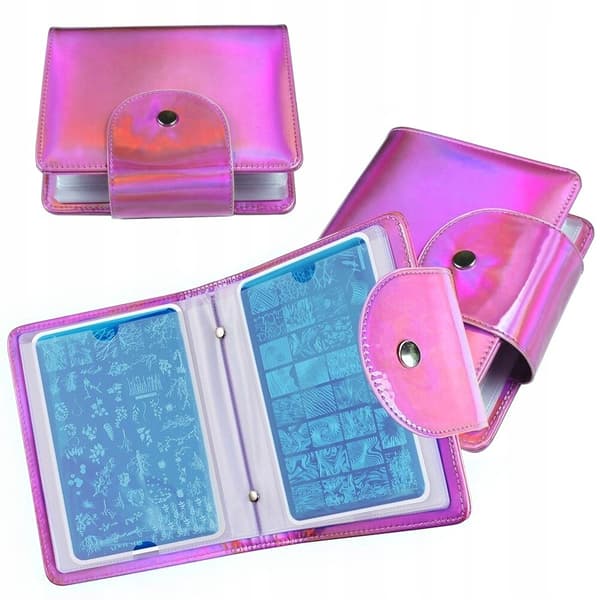 Stämpelplatta Organizer, Nagelkonst, Mellanrosa