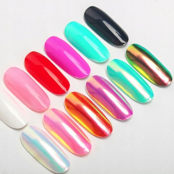 AURORA Mermaid Nail Powder Mirror + Applikator