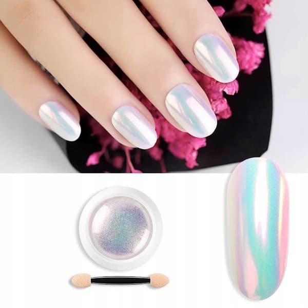 AURORA Mermaid Nail Powder Mirror + Applikator