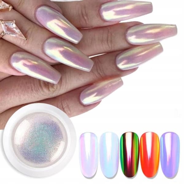 AURORA Mermaid Nail Powder Mirror + Applikator