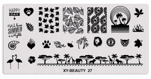 XY-BEAUTY Kynsienkoristelun leimauslevy - 27