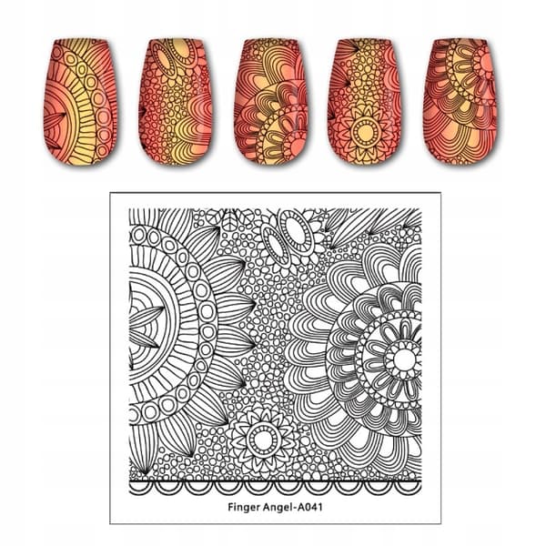 Nagelkonst Stämpelplatta Fingerängel - A041