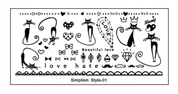 Stempelplade til neglekunst SimplismStyle-01