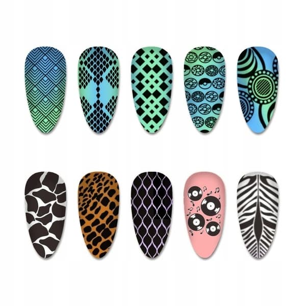 SET 4x Stämpelplattor Nagelkonst